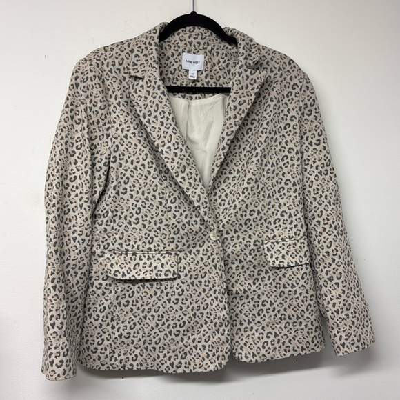 Nine West leopard print blazer size 10 - Picture 1 of 4